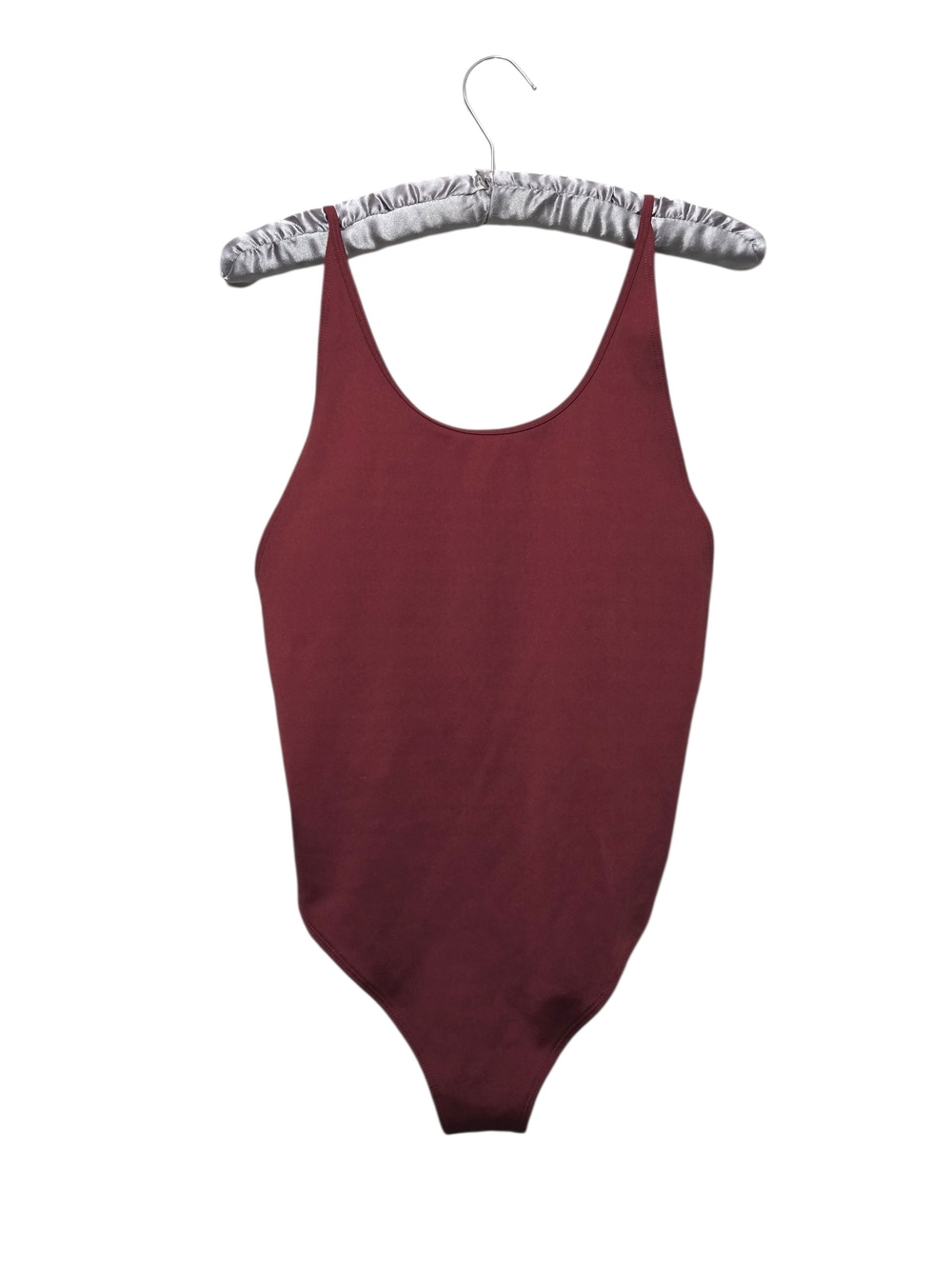 Free People f.p. movement Wine Red Burgundy Spaghetti Strap Tank Top Bodysuit M